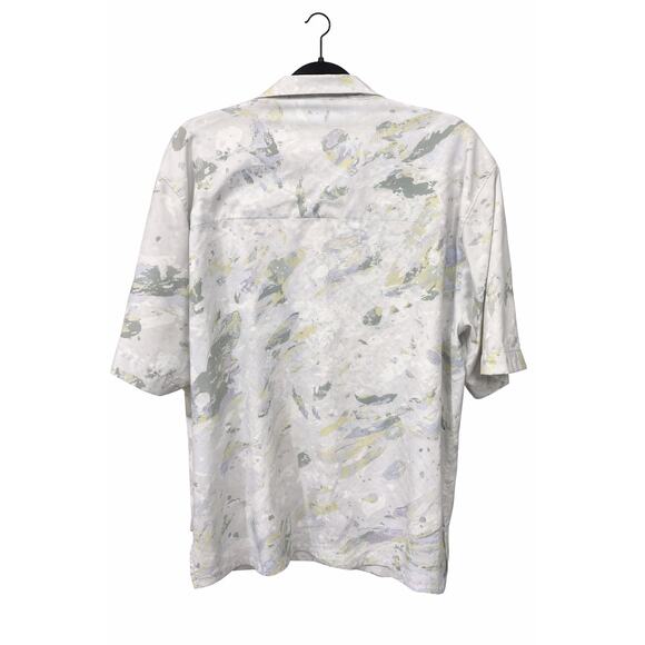 Lululemon Large Mns Abstract Print Button Shirt Easy Resort Coastal Resort Camp - Picture 3 of 5